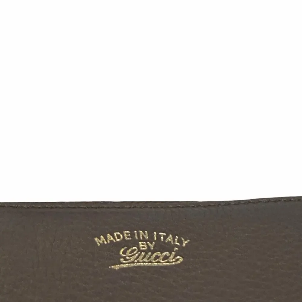 Gucci Zip Around Pebbled Leather Bamboo Guccissima Wallet Gray AS IS - Picture 5 of 11